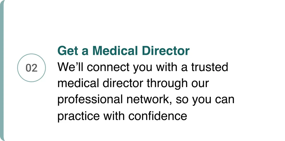 Medical director reviewing protocols with an aesthetic provider