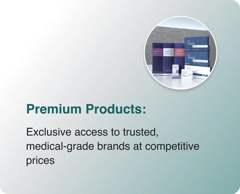 Prescription products and curated retail skincare on display